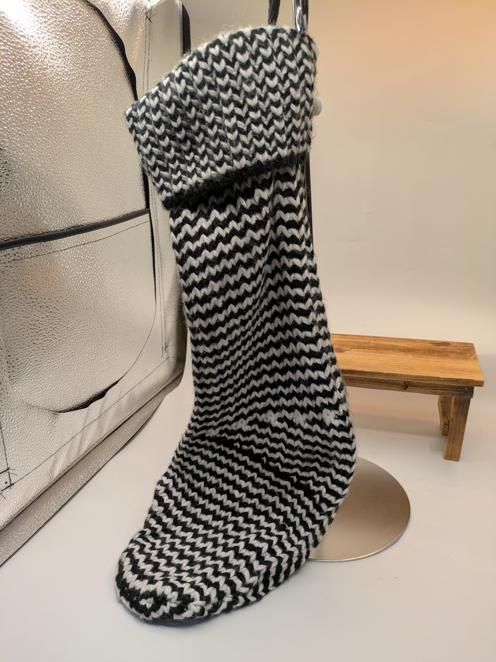 Black & White Marled Christmas Stocking